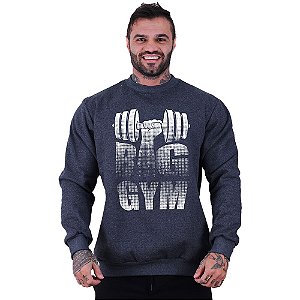 Blusa Moletom Basic Masculina MXD Conceito Sem Touca Big Gym Dumbbell