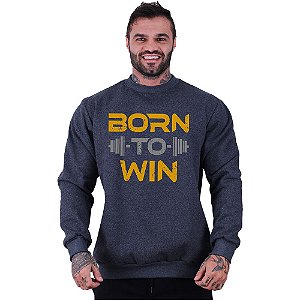 Blusa Moletom Basic Masculina MXD Conceito Sem Touca Born To WIn