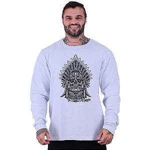 Blusa Moletom Basic Masculina MXD Conceito Sem Touca Cacique Skull