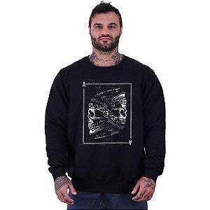 Blusa Moletom Basic Masculina MXD Conceito Sem Touca Carta Ás Indígena