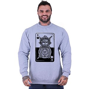 Blusa Moletom Basic Masculina MXD Conceito Sem Touca Carta Rei de Copas