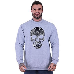 Blusa Moletom Basic Masculina MXD Conceito Sem Touca Caveira Digital
