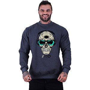 Blusa Moletom Basic Masculina MXD Conceito Sem Touca Caveira Mexicana