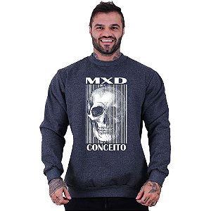Blusa Moletom Basic Masculina MXD Conceito Sem Touca Caveira MXD