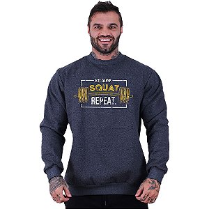 Blusa Moletom Basic Masculina MXD Conceito Sem Touca Squat And Repeat