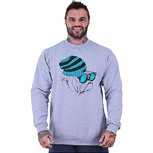 Blusa Moletom Basic Masculina MXD Conceito Sem Touca Sunglasses Dog