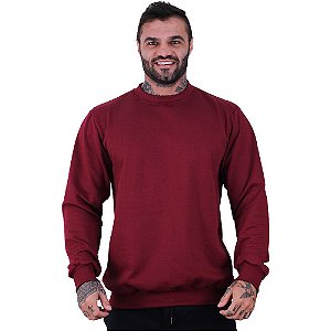 Blusa Moletom Basic Masculina MXD Conceito Sem Touca Bordô