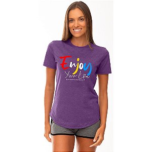 Camiseta Longline Feminina MXD Conceito Enjoy You Life Aproveite Sua Vida