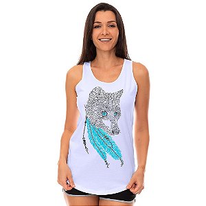 Regata Longline Feminina MXD Conceito Lobo De Olhos Azuis