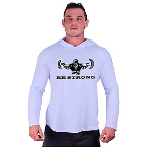 Camiseta Manga Longa Longline Com Touca MXD Conceito Be Strong
