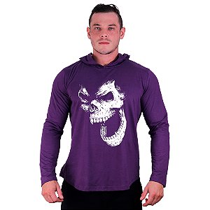 Camiseta Manga Longa Longline Com Touca MXD Conceito Skull Monkey