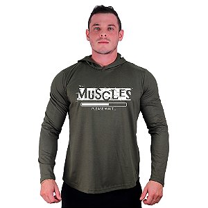 Camiseta Manga Longa Longline Com Touca MXD Conceito Muscles Loading