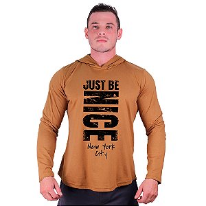 Camiseta Manga Longa Longline Com Touca MXD Conceito Just Be Nice