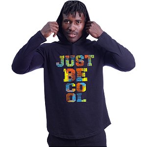 Camiseta Manga Longa Longline Com Touca MXD Conceito Just Be Cool