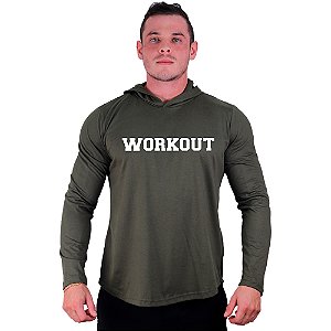 Camiseta Manga Longa Longline Com Touca MXD Conceito Workout