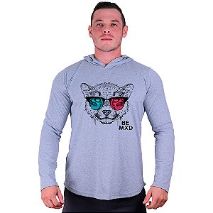 Camiseta Manga Longa Longline Com Touca MXD Conceito Cheetah
