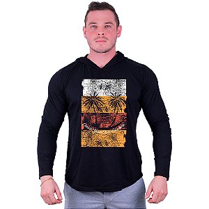 Camiseta Manga Longa Longline Com Touca MXD Conceito Beach MXD