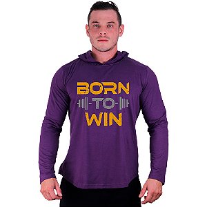 Camiseta Manga Longa Longline Com Touca MXD Conceito Born To Win