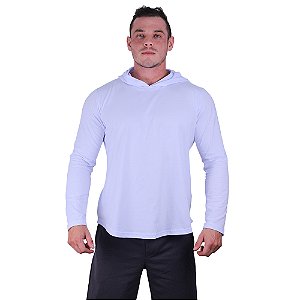 Camiseta Manga Longa Longline Com Touca MXD Conceito Branco