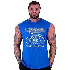 Regata Longline Machão Masculina MXD Conceito MTB In Order To Keep Your Balance, You Must Keep Moving