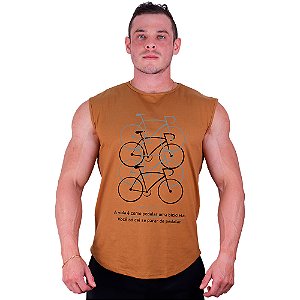 Regata Longline Machão Masculina MXD Conceito MTB A Vida É Como Andar De Bicicleta Você Só Cai Se Parar De Pedalar