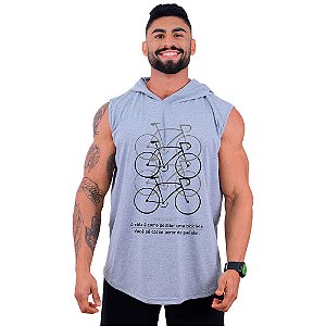 Regata Longline com Touca MXD Conceito MTB A Vida é Como Pedalar uma Bicicleta Você Só Cai Se Parar de Pedalar