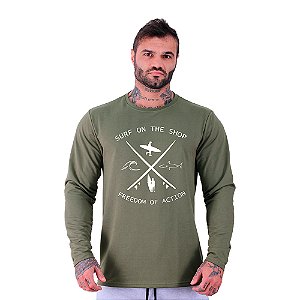 Camiseta Manga Longa Moletinho MXD Conceito SURF Surf On The Shop Freedom Of Action