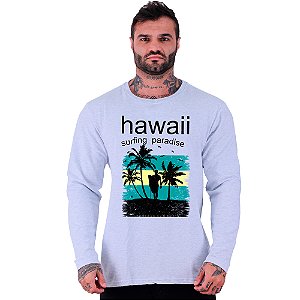 Camiseta Manga Longa Moletinho MXD Conceito SURF Hawaii Surfing paradise