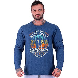 Camiseta Manga Longa Moletinho MXD Conceito SURF West Costa Califórnia Beach
