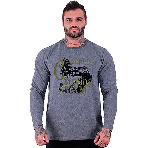 Camiseta Manga Longa Moletinho MXD Conceito SURF Califórnia Fusca