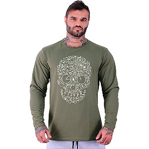 Camiseta Manga Longa Moletinho MXD Conceito MTB Caveira