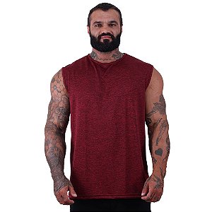 Regata Machão MXD Conceito Dry Fit 100% Poliéster Rajado Vermelho Escuro
