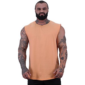 Regata Machão Longline Sem Manga MXD Conceito 100% Algodão Laranja Claro