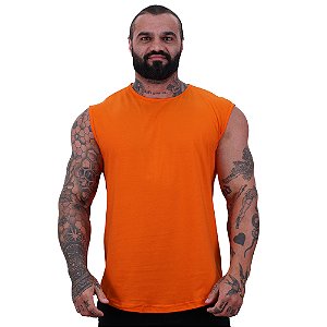 Regata Machão Longline Sem Manga MXD Conceito 100% Algodão Laranja