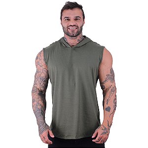 Regata Longline com Touca MXD Conceito 100% Algodão Verde Musgo Militar