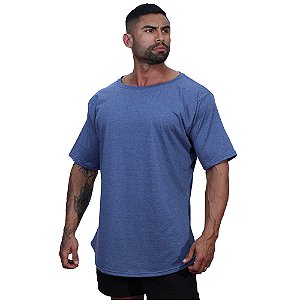 Camiseta Morcegão Masculina MXD Conceito Lisa 100% Algodão Azul Mesclado