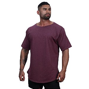 Camiseta Morcegão Masculina MXD Conceito Lisa 100% Algodão Bordô Mesclado