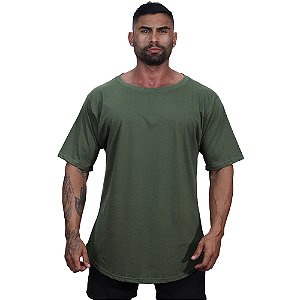 Camiseta Morcegão Masculina MXD Conceito Lisa 100% Algodão Verde Militar