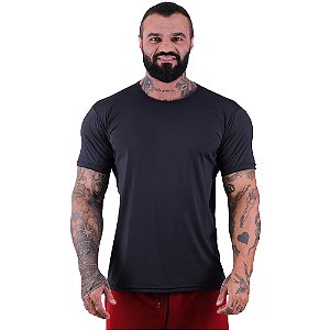 Camiseta Tradicional MXD Conceito Dry Fit 90% Poliéster 10% Elastano UV50+ MultiFresh Acab. Liso Preto