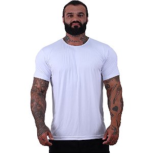 Camiseta Tradicional MXD Conceito Dry Fit 90% Poliéster 10% Elastano UV50+ MultiFresh Acab. Liso Branco