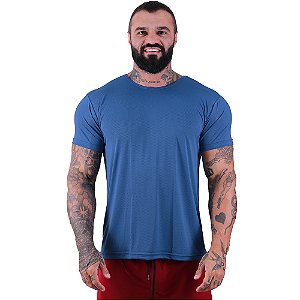 Camiseta Tradicional MXD Conceito Dry Fit em 100% Poliamida String Furadinho Azul Noite