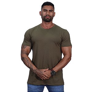 Camiseta Tradicional Cotton PIMA Peruano MXD Conceito Legítima com Selo de Originalidade 95% Algodão5% Elastano Fio 60.1 Verde Militar