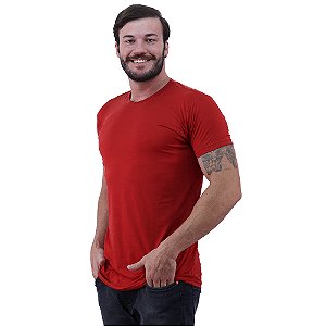 Camiseta Tradicional Tech Modal MXD Conceito Original 91% Modal 9% Elastano Fio Micro Modal Extra Fino Vermelho