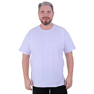 Camiseta Plus Size Tradicional Manga Curta MXD Conceito 100% Algodão Branco