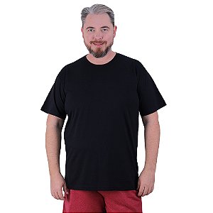 Camiseta Plus Size Tradicional Manga Curta MXD Conceito 100% Algodão Preto