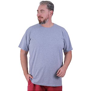 Camiseta Plus Size Tradicional Manga Curta MXD Conceito 50% Algodão 50% Poliéster Mescla Tradicional