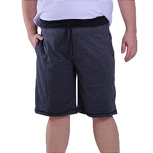 Bermuda Masculina Plus Size Moletinho MXD Conceito Cinza Escuro