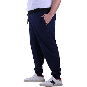 Calça Masculina Plus Size Moletom MXD Conceito Azul Marinho