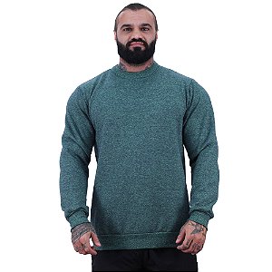 Blusa Moletom Basic Masculina MXD Conceito Sem Touca Verde Azulado Escuro