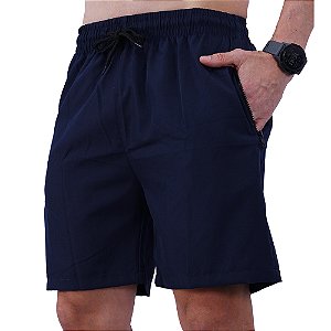 Bermuda em Tactel com Elastano Masculino MXD Conceito Bolso Com Ziper Azul Marinho